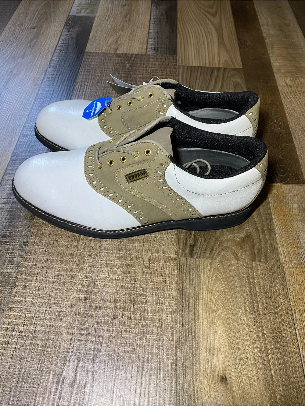 Men's White and Tan Oxford Derby Shoes - Unbranded